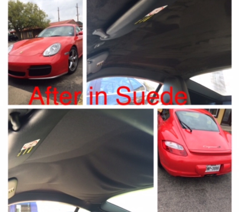 Quick Fix Headliners & Glass, LLC - Houston, TX. Porsche Cayenne, Headliner Replacement in suede..