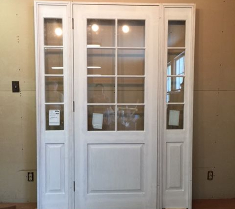 Jim Illingworth Millwork, LLC - Adams, NY. Custom wood custom entry door unit with side lights, restoration project in Manhattan, NY.