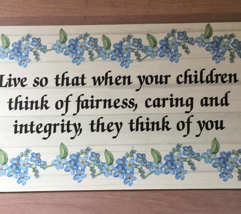 Absolute Sign Solutions - Wilesigns - Brookvale, NSW. Matt designed this simply being give the quote and my love of forget-me-nots
