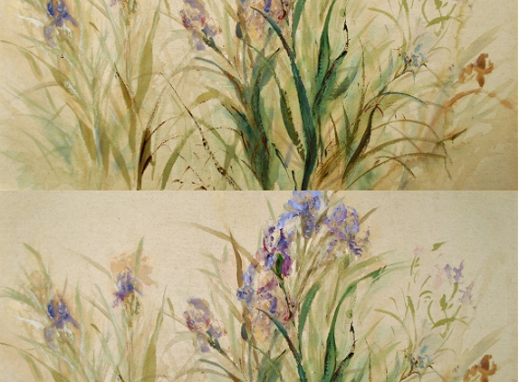 Lis Art Conservation Restoration Services - Livonia, MI. Silk Painting 2
Before and After