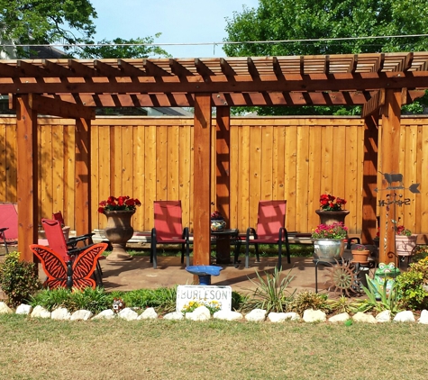 AAA Burleson Fence Serving Ft. Worth, Crowley, Weatherford & Granbury - Burleson, TX. Cedar pergola with 8 foot tall cedar fence.