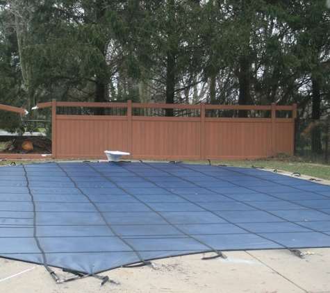 S & R Pools, LLC - Bristol, PA. Smartmesh blue safety cover replacement