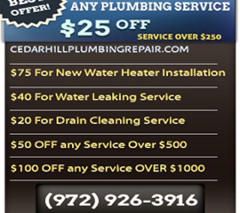 Plumbing Cedar Hill Texas - Cedar Hill, TX