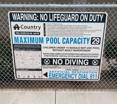 C P Richards Signs Inc - El Cajon, CA. Pool Safety Signage