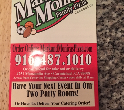 Mark & Monica's Family Pizza - Carmichael, CA