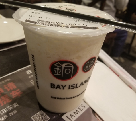 Bay Island Cafe - Rosemead, CA. Large Jasmine Milk Tea ($4.50), for medium size ($3.75)
It can get really sweet, so be sure to let the waiter know the sweetness level desired. Still decent though.