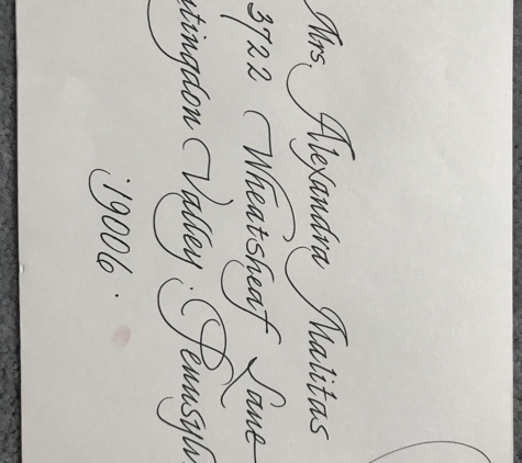 Calligraphy by Karen - Newtown, PA. sample Italic