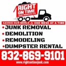 Right On Time Junk Removal - Rubbish & Garbage Removal & Containers