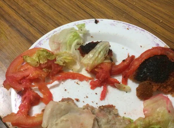 Donovan's - Rankins Springs, NSW. Over cooked chicken schnitzel, off lettuce, tomato not fresh. Feeling sick can't eat no more