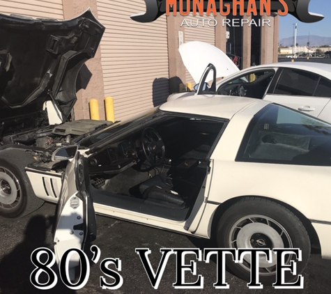 Monaghan's Auto Repair - Las Vegas, NV. Going back in time with the 84' Corvette! Come to Monaghan's Auto Repair for any mechanic issues your car is experiencing!