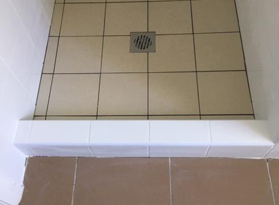 Bills + Norms Bathrooms - Kanwal, NSW. My new shower floor before I washed it properly. Just magic - I love it