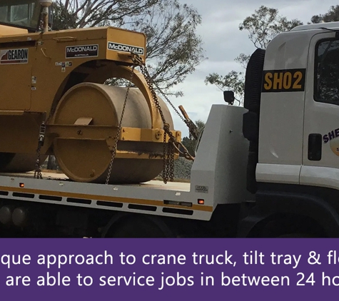 Sherritt & Sons Tilt Tray Crane Trucks & Float Hire. Our unique approach to crane truck, tilt tray & float hire means we are able to service jobs in between 24 hours a day.