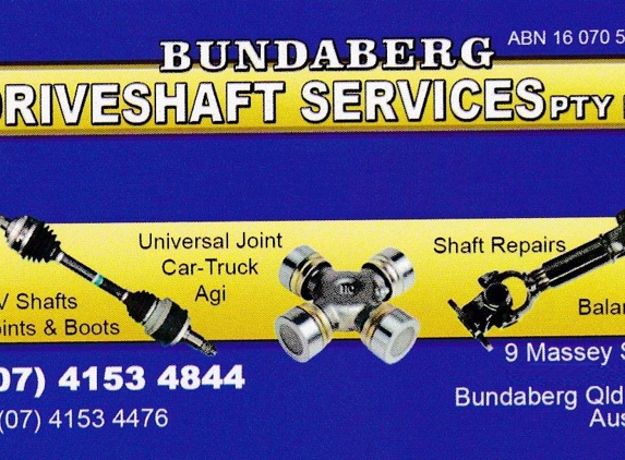 Bundaberg Driveshaft Services - Bundaberg East, QLD. Business Card