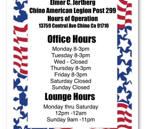 Elmer C.Jertberg American Legion Post 299 - Chino, CA