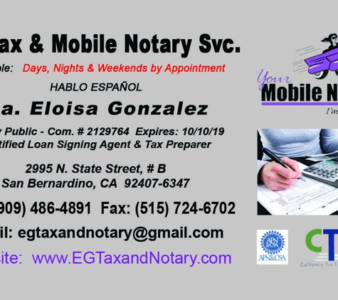 EG Notary etc. - San Bernardino, CA