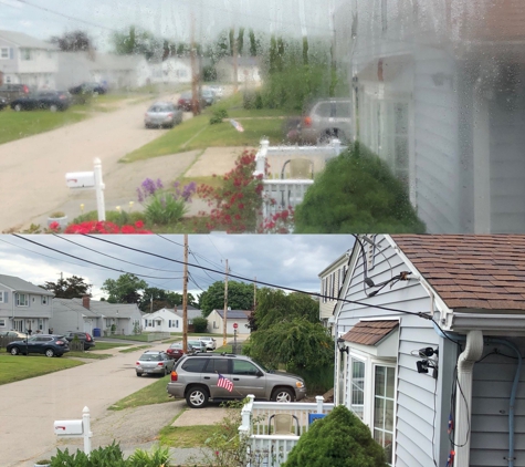 Bill Lizotte Architectural Glass - Riverside, RI. Insulating Glass - before and after