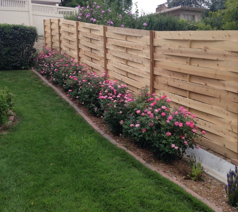 American Fence Company - Grand Island, NE. 6' Custom Wood Basket weave fence.