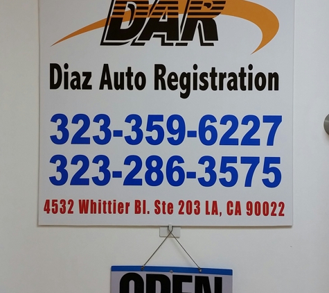 DIAZ AUTO REGISTRATION - Los Angeles, CA. Wer'e Open!