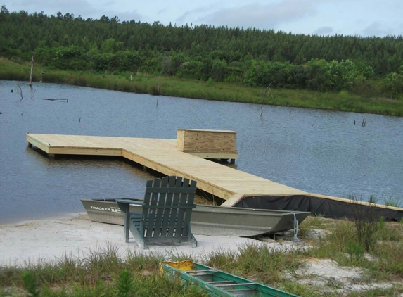 Janes Outdoor Construction - Greensboro, GA. Dock on pond.