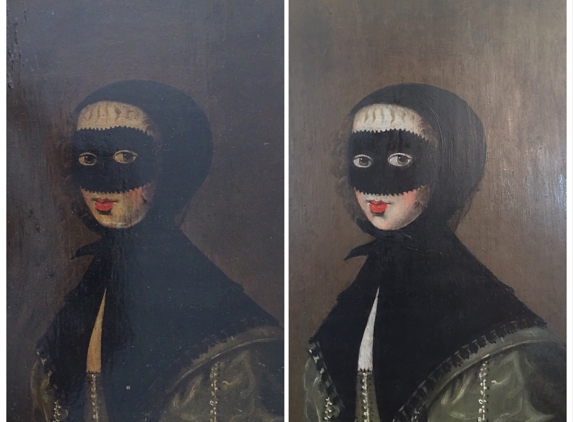 Ardenia Capannelli - Newport Beach, CA. Before & After Restoration 
ConserveFineArt.com