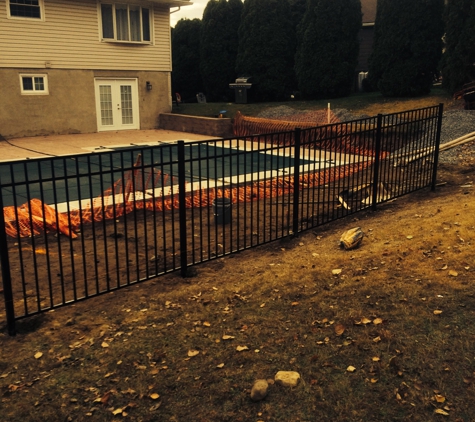 M.J. Fence Co. - pittston, PA. Aluminum pool fence.