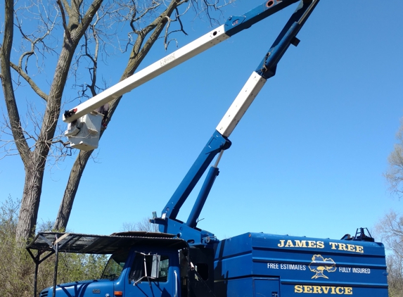 James Tree Service - Delaware, OH. Bucket truck