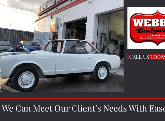 Webbys Body Works - Heidelberg West, VIC. We Can Meet Our Client’s Needs With Ease