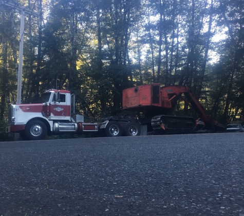 Virgal & Nathan Johns' Trucking - Fortuna, CA. Logging equipment delivery