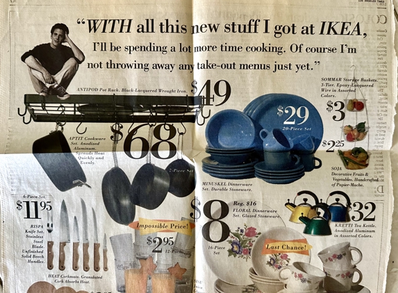 IKEA - Carson, CA. Partial advert in Los Angeles Times March 24, 1994