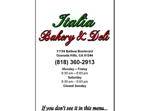 Italia Bakery & Deli - Granada Hills, CA