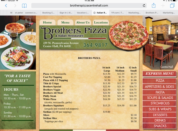 Brothers Pizza & Italian Restaurant - Centre Hall, PA