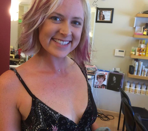 Episode Salon & Spa - San Francisco, CA. Pink pickaboo color on Blond.