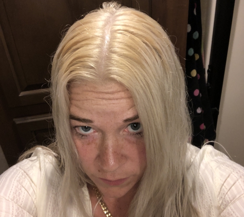 DIvana Hair Salon - Budd Lake, NJ. Still orange roots after second attempt to fix