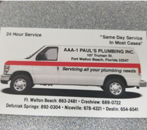 AAA-1 Paul's Plumbing Inc - Fort Walton Beach, FL