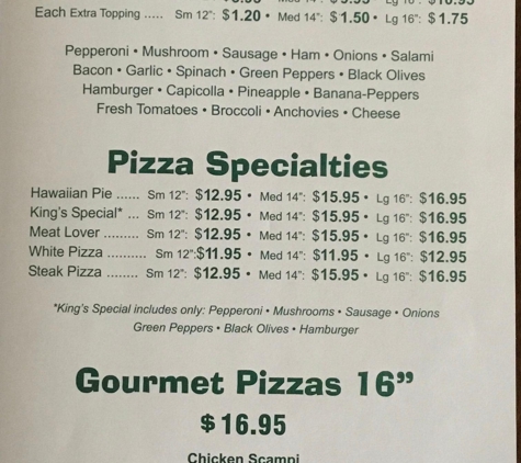 King's new York Pizza & Restaurant - Clarksburg, WV