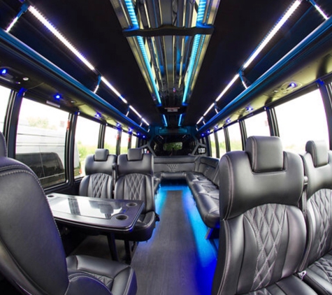 Krystal Luxury Transportation - Austin, TX. 25 Passenger Limo Bus Interior