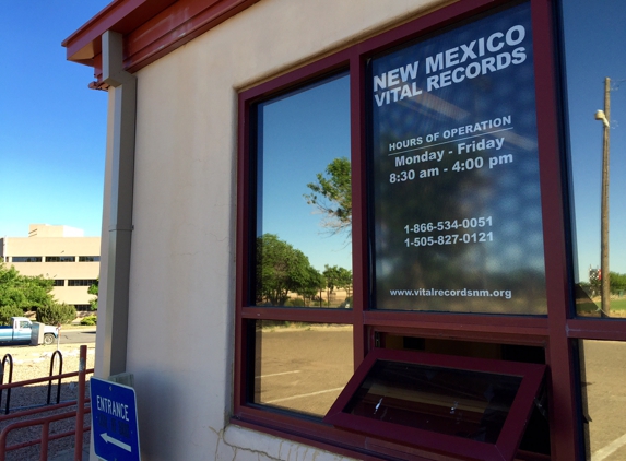 New Mexico Bureau of Vital Records and Health Statistics - Santa Fe, NM. Entrance to building