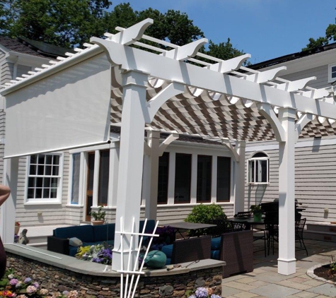 Pease Awning & SunRoom Co. - West Warwick, RI. Under Pergola Shade System