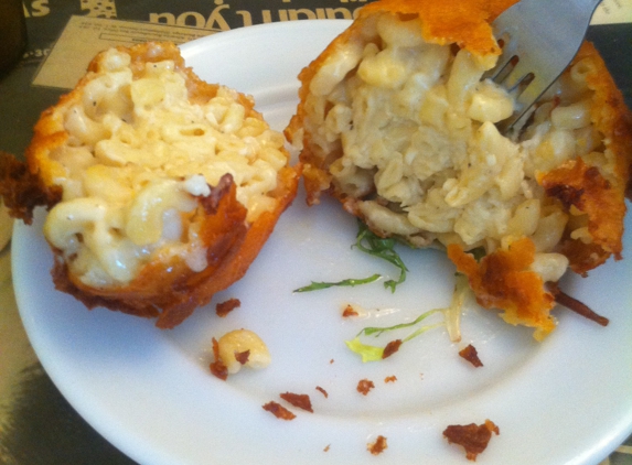 The Atlantic Chip Shop - Brooklyn, NY. Deep fried mac and cheese