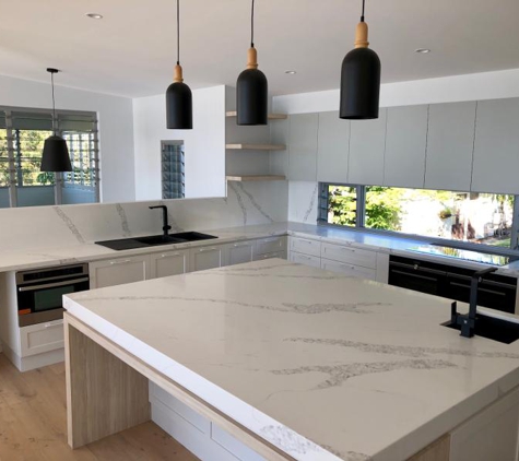 Universal Marble & Granite Pty Ltd - Woolgoolga, NSW. Kitchen island and benchtops