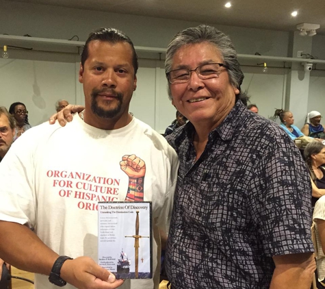 Organization For Culture Of Hispanic Origin - Long Branch, NJ. Gualterio Alomat With Director of Doctrine of Discovery