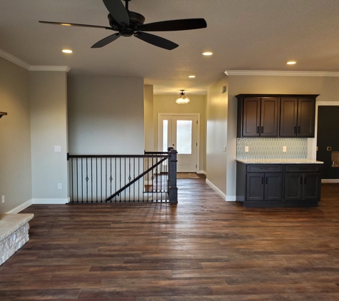 Hazelwood Homes. View from great room to the front entrance. Open concept.