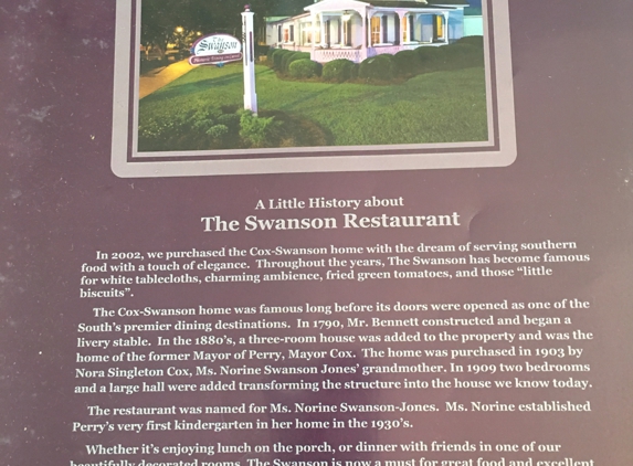 The Swanson Restaurant - Perry, GA. A little history