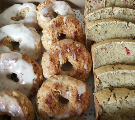 2 Cents Home Grown - Springfield, MA. Vegan donuts  with orange glaze and cranberry  bread.