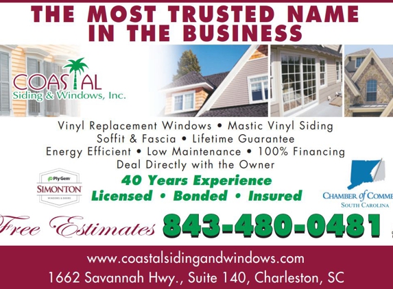 Coastal Siding & Windows Inc - Charleston, SC