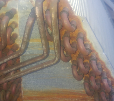 Cal Tech Mechanical - Santee, CA. Rusted, Leaking Evaporator Coil