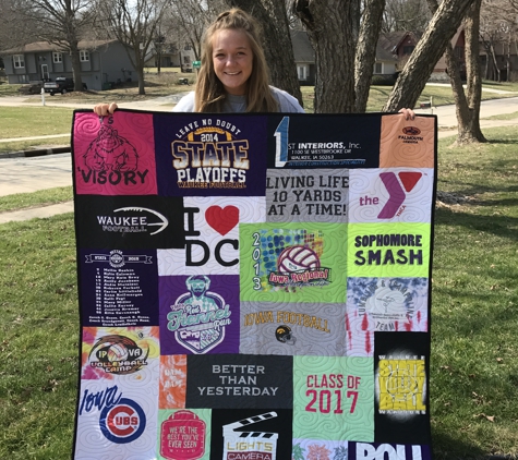 CampusTshirtQuilt.com - Clive, IA. Another happy graduate at Campus T-shirt Quilts.