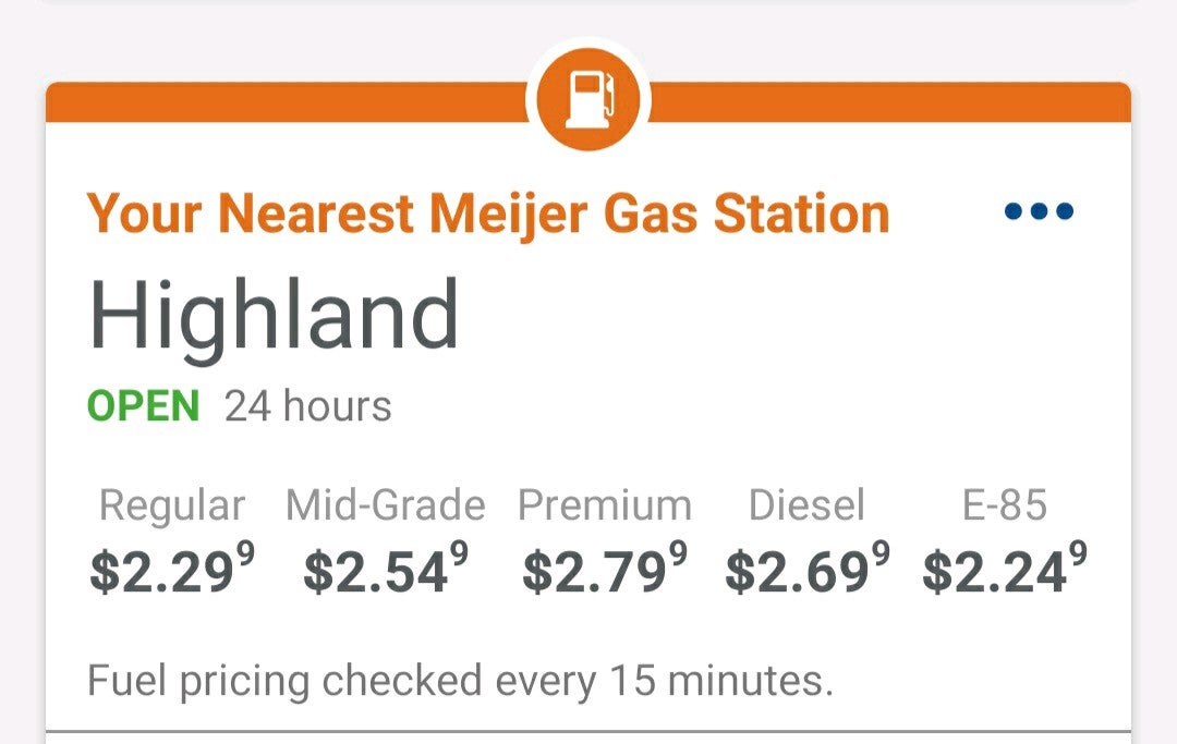 Meijer Gas Station - Highland, IN 46322