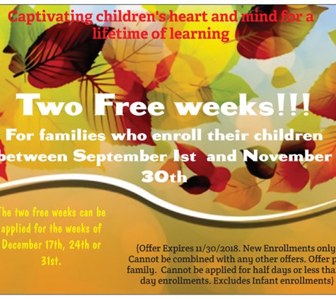 Sunflower Montessori and Day Care - Apple Valley, MN. Fall Promotion