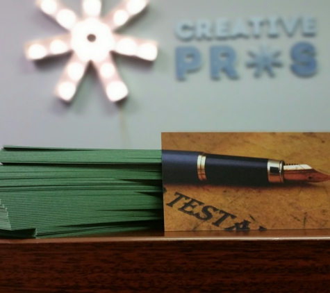 My Creative Pros - Sherman Oaks, CA. 24pt Green Edge Business Cards